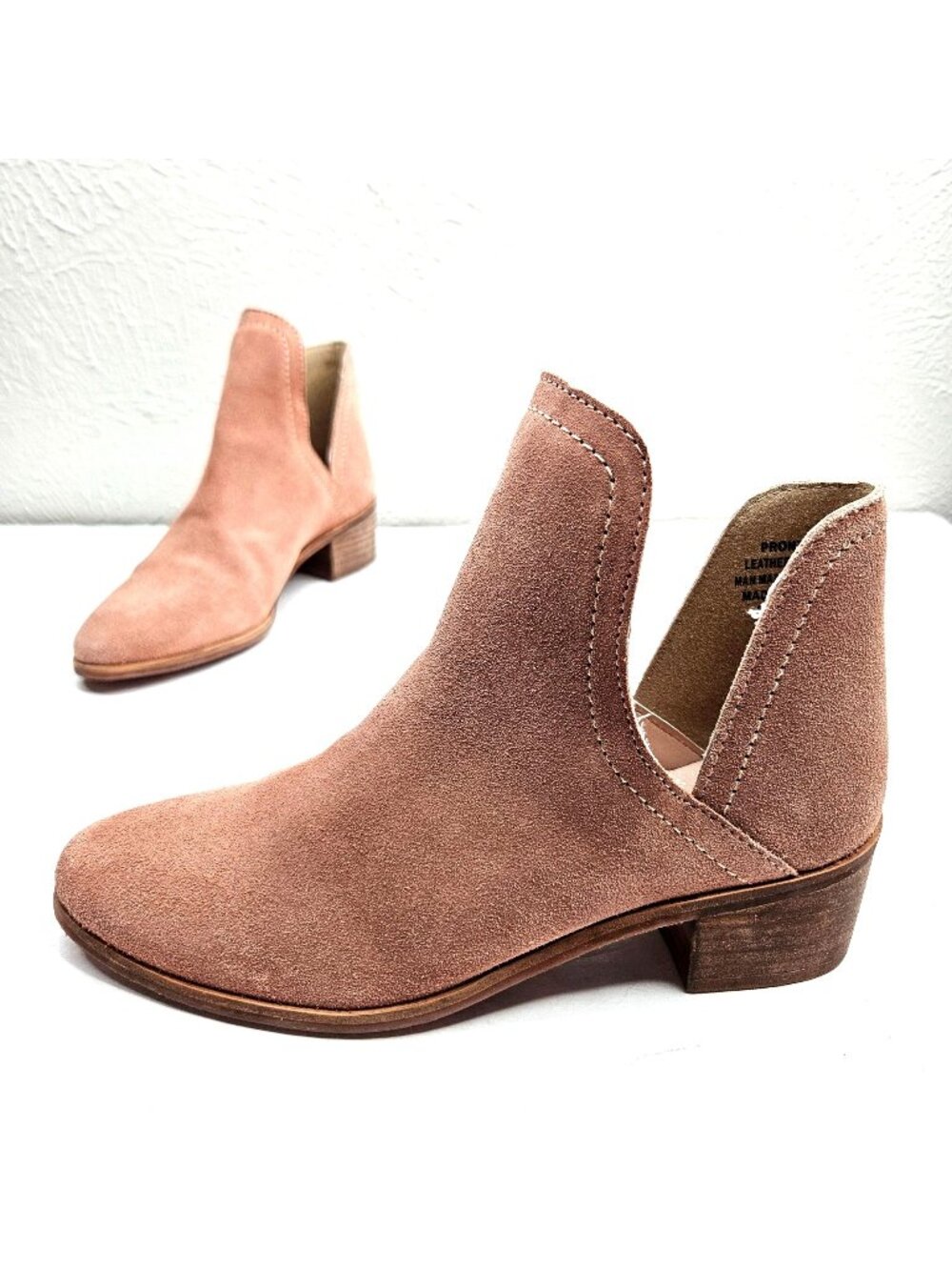 Coconuts Matisse Ankle Boots‎ Sz 8 Pink Suede Minimalist Cowgirl Western Booties
